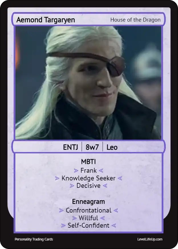 Aemond Targaryen enneagram card