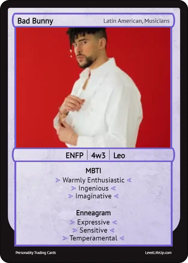 Bad Bunny enneagram card