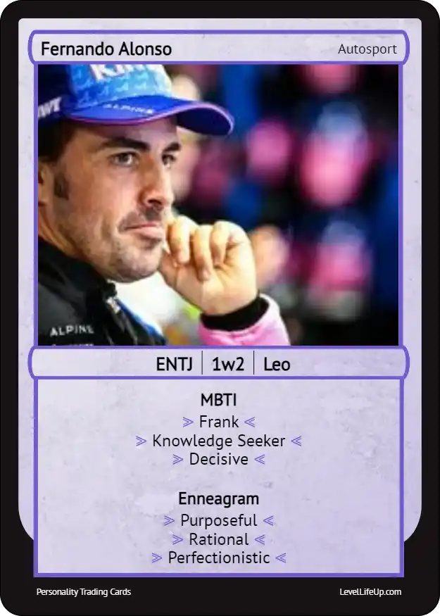 Fernando Alonso enneagram card