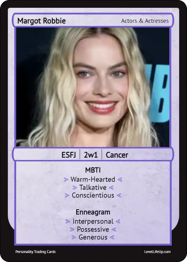 Margot Robbie enneagram card