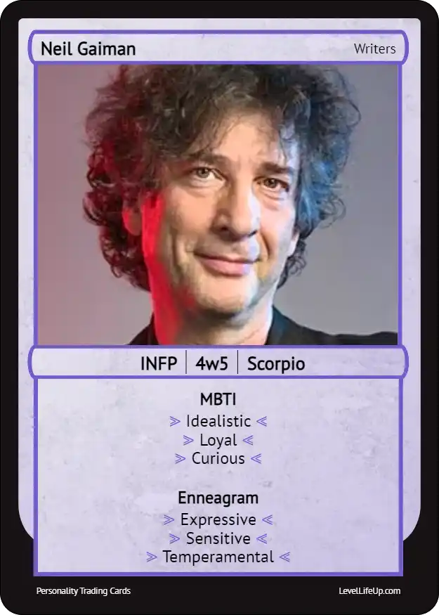 Neil Gaiman Enneagram & MBTI Personality Type