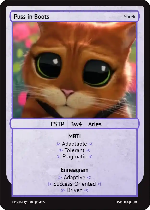 Puss in Boots Enneagram & MBTI Personality Type