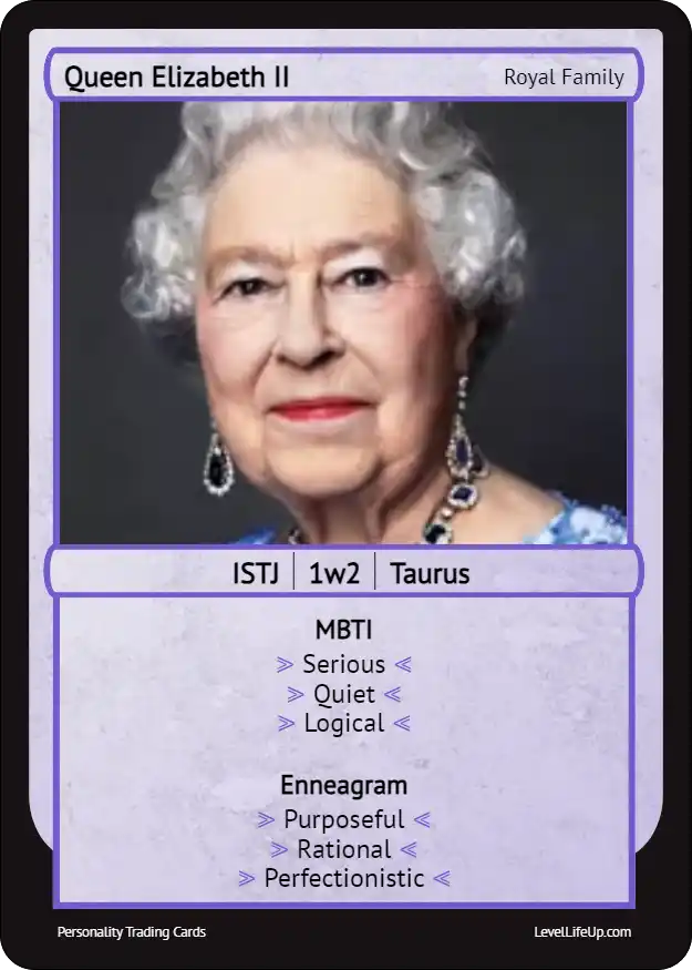 Queen Elizabeth II enneagram card