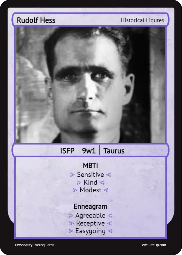 Rudolf Hess Enneagram & MBTI Personality Type