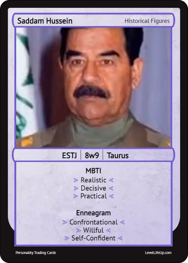 Saddam Hussein enneagram card