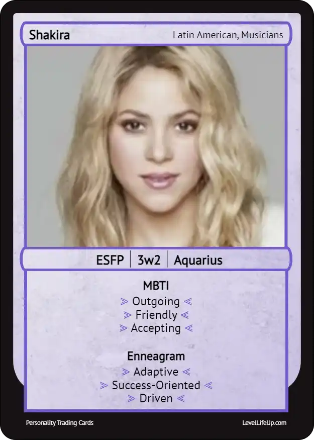Shakira Enneagram & MBTI Personality Type