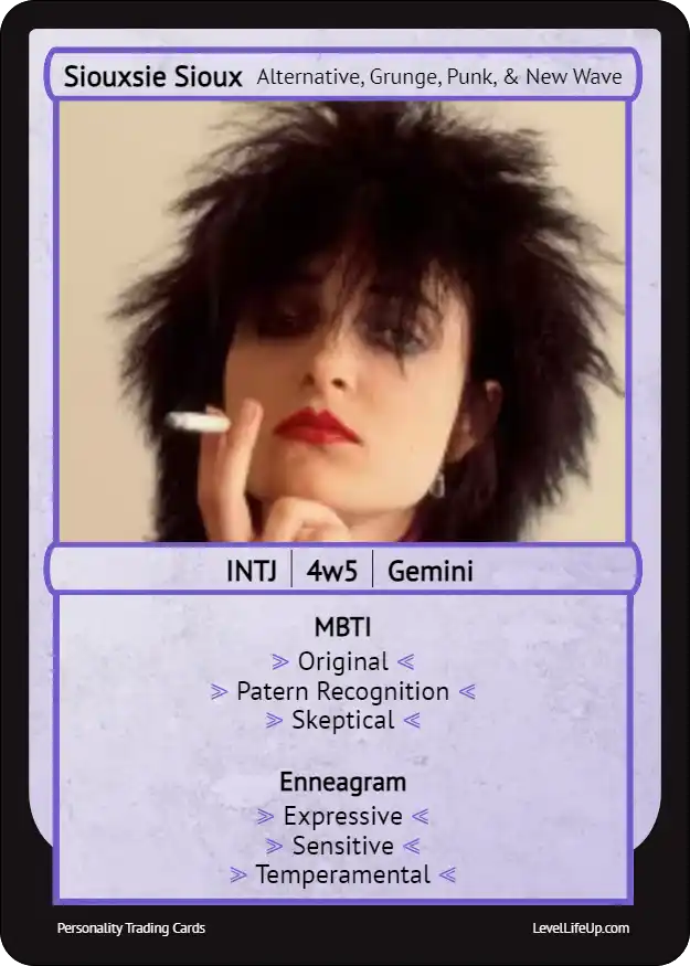 Siouxsie Sioux Enneagram & MBTI Personality Type