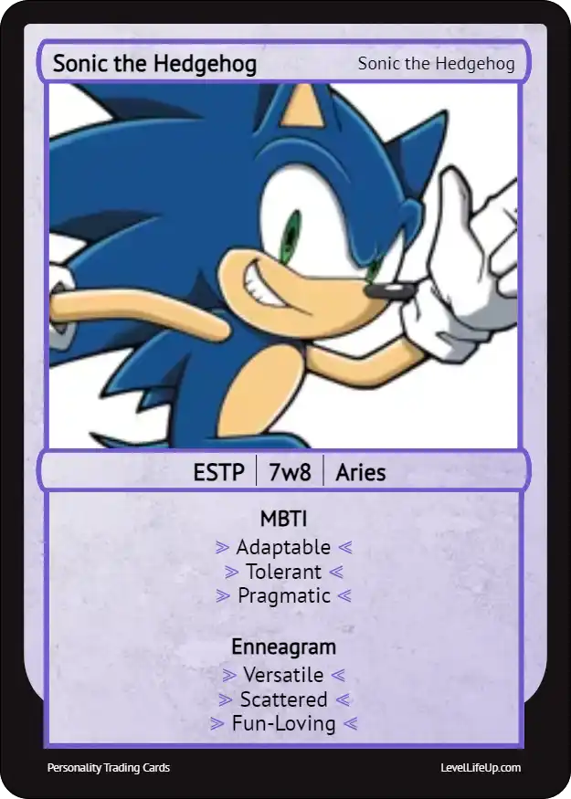 Sonic the Hedgehog MBTI card