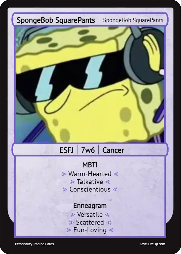 SpongeBob SquarePants MBTI card