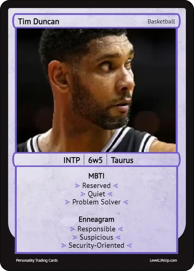 Tim Duncan MBTI card